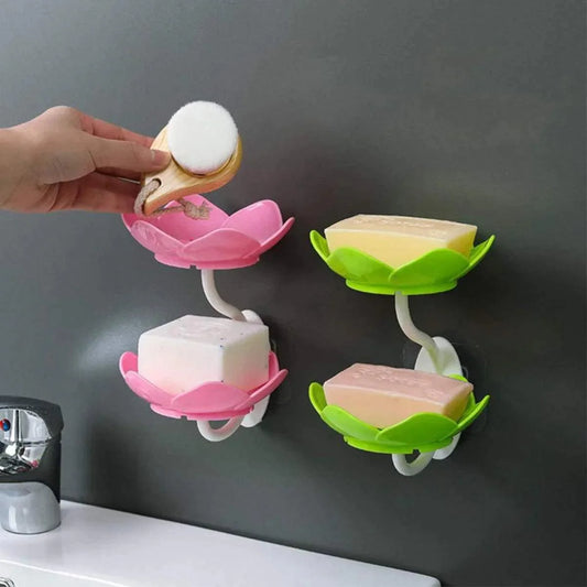 2 Layer Soap Tray - Elegant Flower Design for Stylish Soap Storage