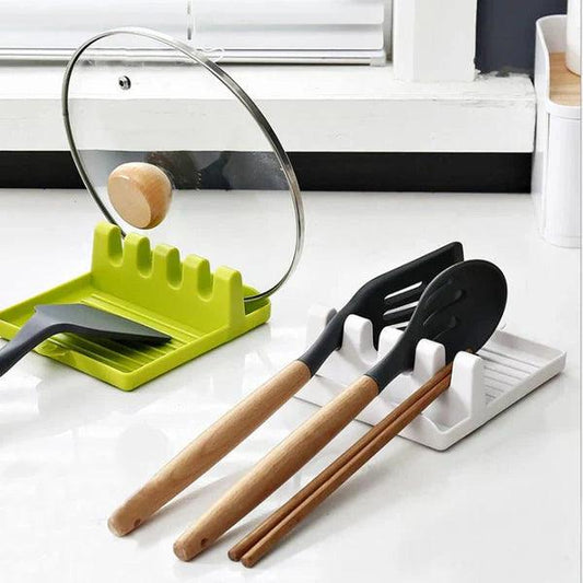 4-Step Spoon and Lid Holder Kitchen Organizer Stand for Efficient Storage