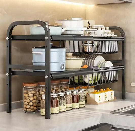 2 Tier Under Sink Organizer for Efficient Storage