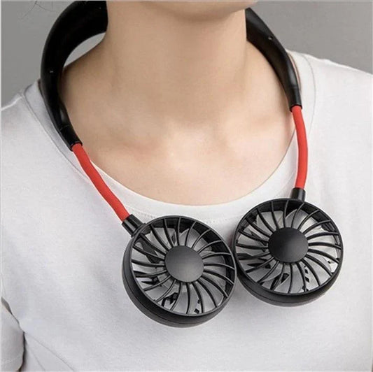 Rechargeable Neck Fan - Portable Dual Head Hands-Free Cooling Fan