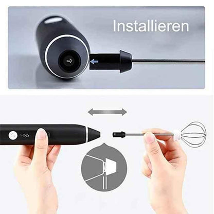 2 in 1 Portable Milk Frother and Egg Beater, USB Rechargeable Handheld Coffee Mixer and Kitchen Blender
