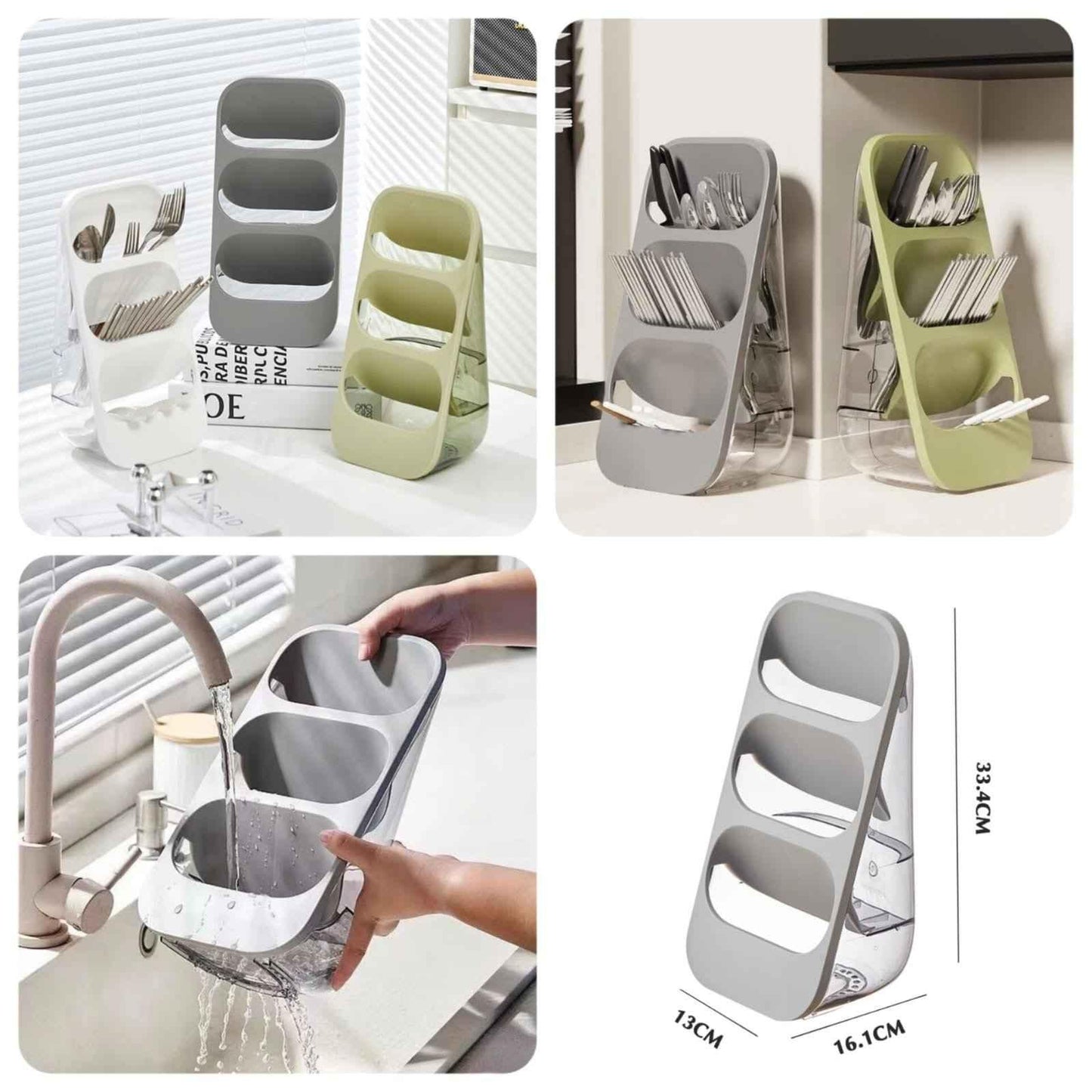 3 Layer Cutlery Organizer for Kitchen Storage and Organization