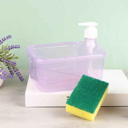 Round Transparent Kitchen Dispenser with Sponge for Easy Liquid Pouring