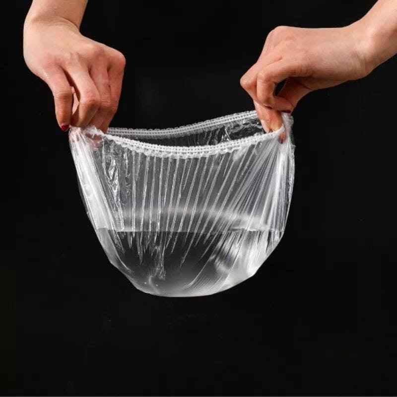 100-Pack of Stretchable Plastic Bowl Covers for Food Storage