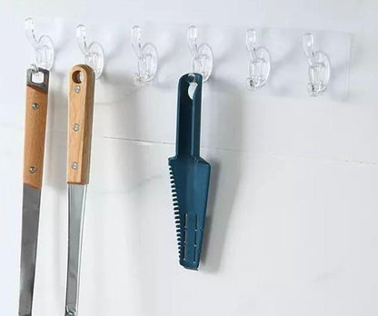 6 Transparent Wall Hooks for Kitchen and Bathroom Organization
