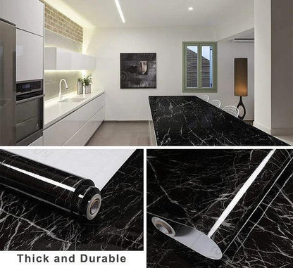 Self-Adhesive Marble-Style Wallpaper Stickers for Kitchen Cabinets and Furniture Decor