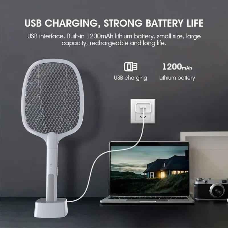 2 in 1 Electric Mosquito Killer Racket Lamp for Indoor and Outdoor Use