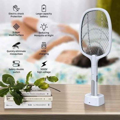 2 in 1 Electric Mosquito Killer Racket Lamp for Indoor and Outdoor Use
