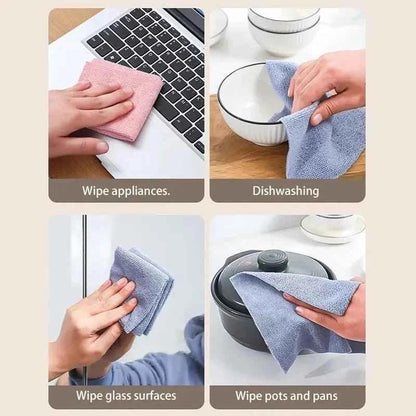 Reusable Microfiber Kitchen Cleaning Towels - Absorbent Dishcloths - Pack of 20Pcs or 10Pcs