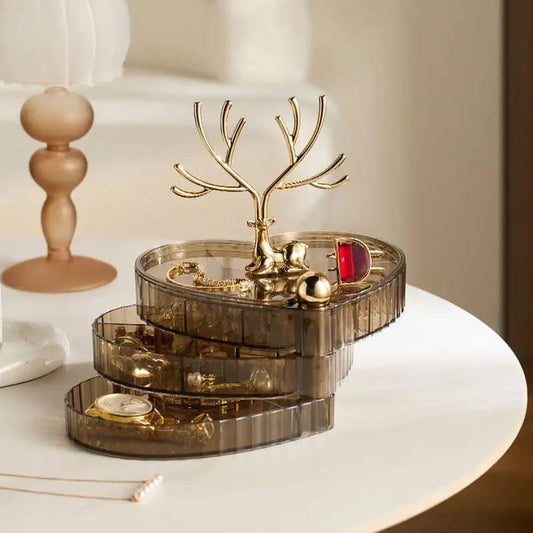 3 Layer Acrylic Deer Jewelry Organizer for Elegant Storage Solutions