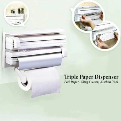 3 in 1 Paper Dispenser - Versatile Tissue, Towel, and Wrap Holder for Home and Office