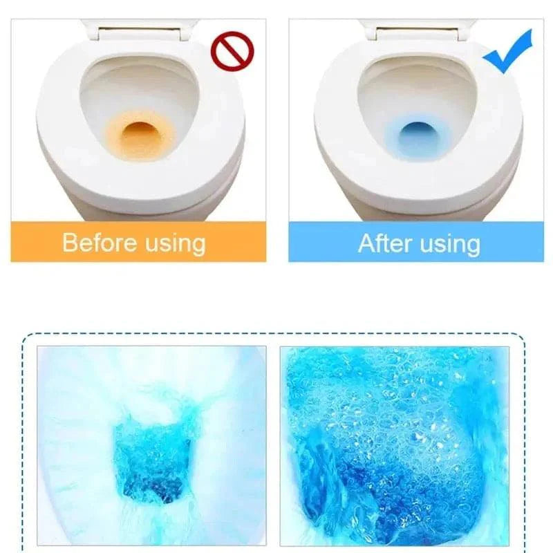 10pcs Blue Bubble Toilet Cleaner - Effective Bowl Cleaning Tablets
