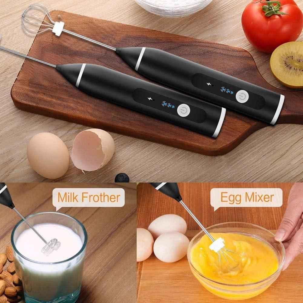 2 in 1 Portable Milk Frother and Egg Beater, USB Rechargeable Handheld Coffee Mixer and Kitchen Blender