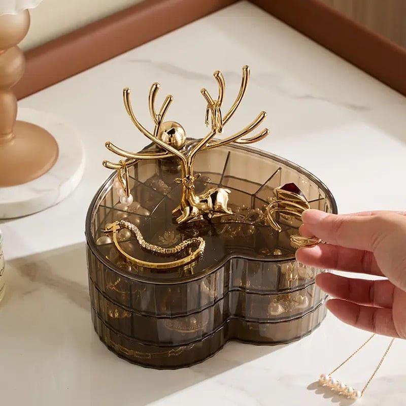 3 Layer Acrylic Deer Jewelry Organizer for Elegant Storage Solutions