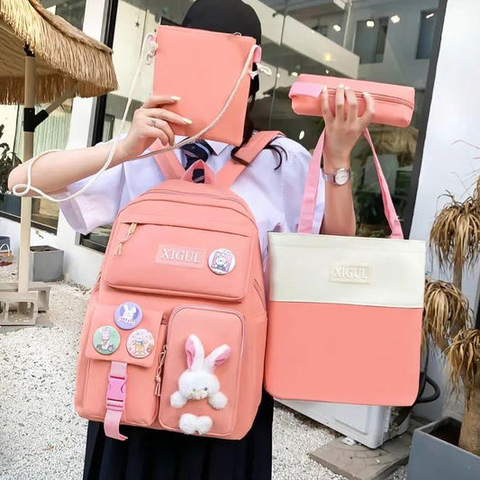4pcs Bunny Bag Set - Cute and Functional Storage Solution for Kids