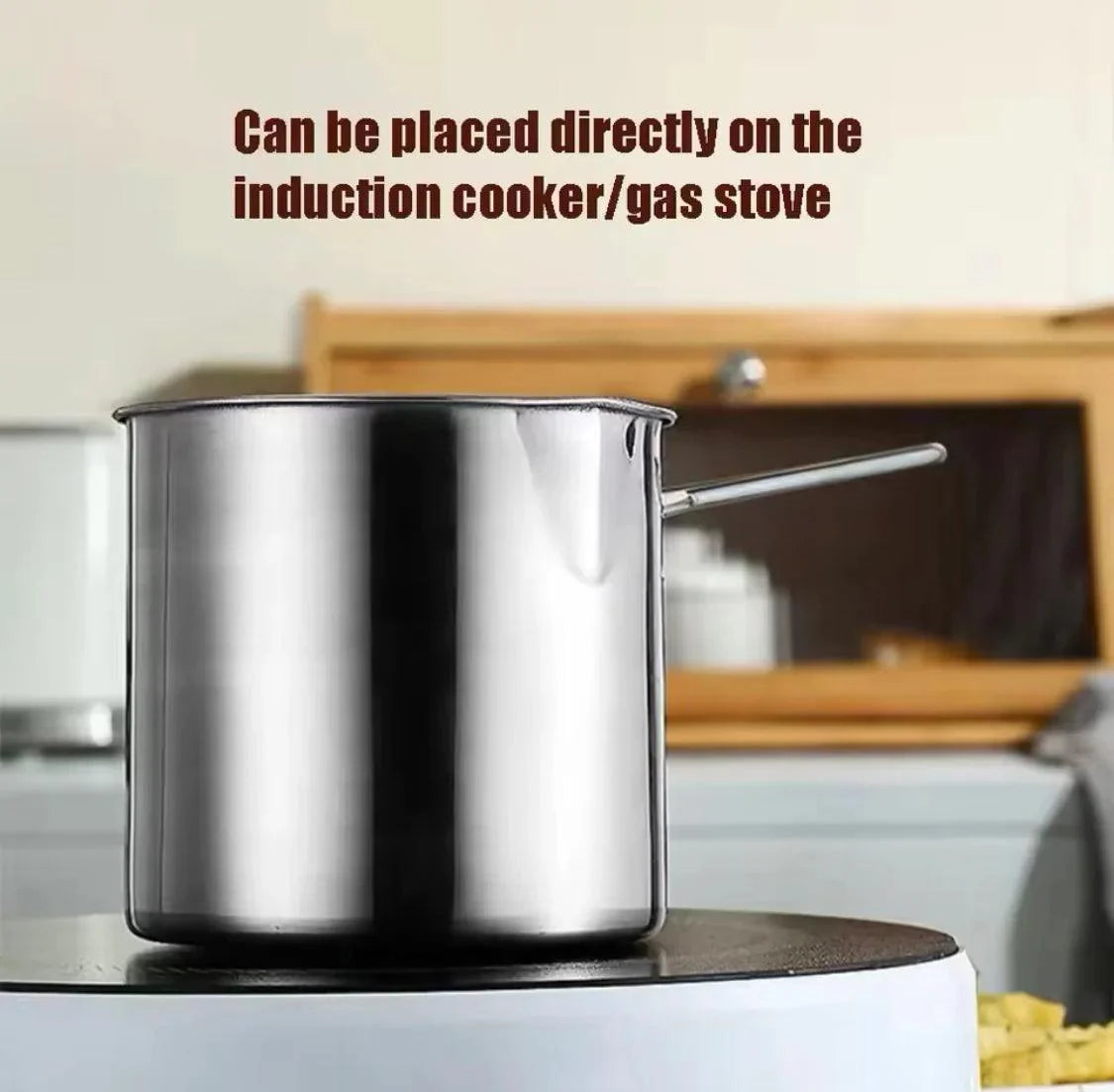 1200ML Stainless Steel Deep Fryer with Basket for Home Cooking