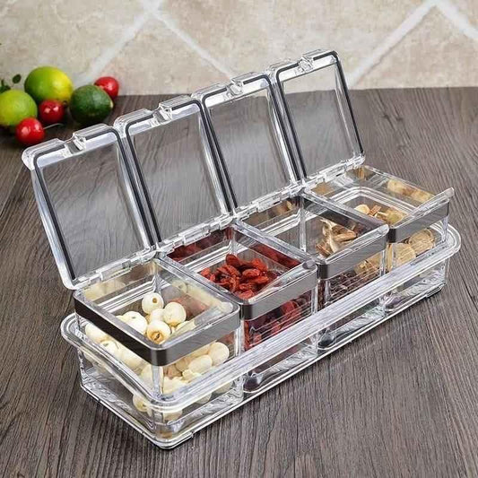 Crystal Seasoning Box - Premium Acrylic Spice Organizer for Kitchen Storage