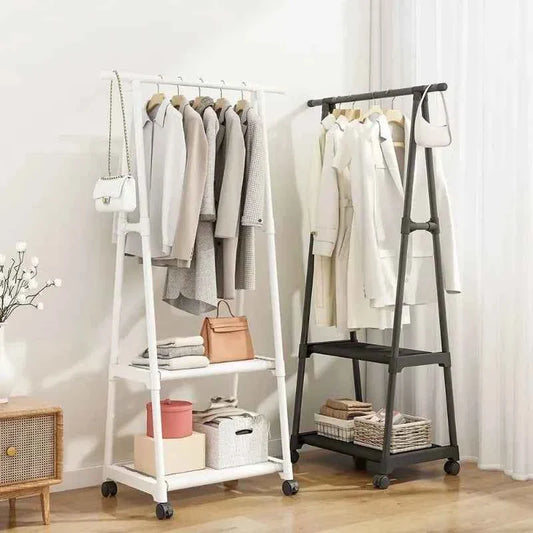 Portable Clothes Rack with Wheels - Simple Hanging Clothes Hanger