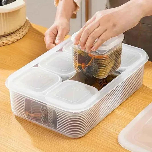 6 Grid Vegetable Storage Box for Kitchen Organization and Fresh Produce