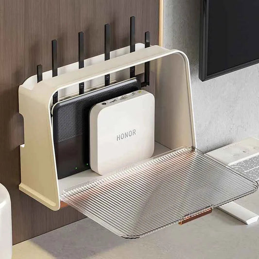 Wall-mounted WiFi Router Shelf for Space-Saving Convenience