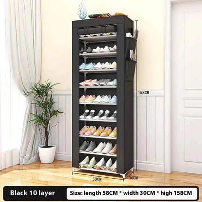 10 Layer Metal Clothes Cabinet - Durable Storage Solution for Home Organization