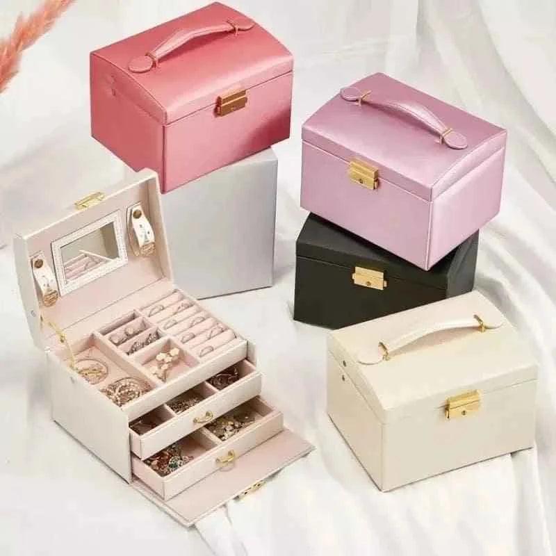 3 Layer Jewelry Organizer - Premium Elegant Design with Ample Storage