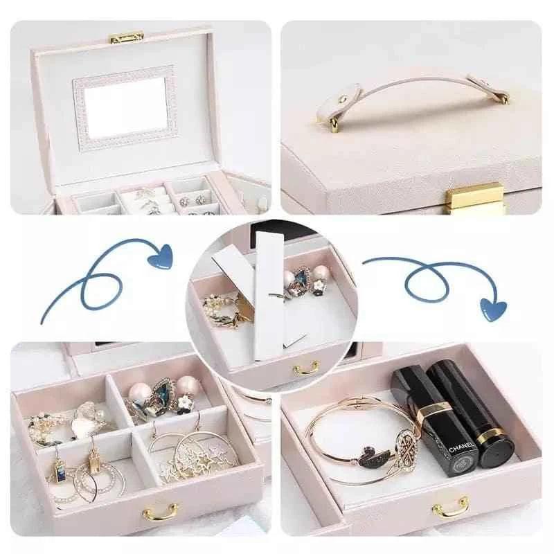 3 Layer Jewelry Organizer - Premium Elegant Design with Ample Storage
