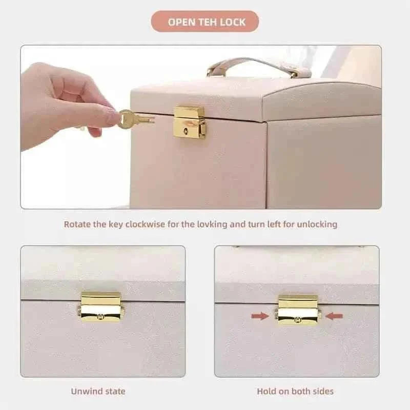 3 Layer Jewelry Organizer - Premium Elegant Design with Ample Storage