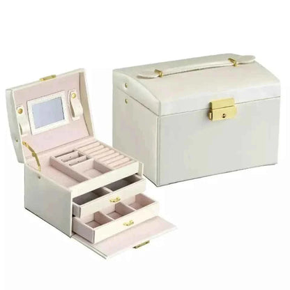 3 Layer Jewelry Organizer - Premium Elegant Design with Ample Storage