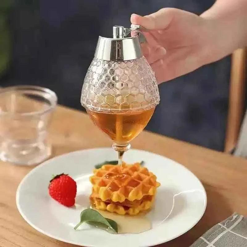 Transparent Honey Dispenser for Easy Pouring and Storage in Acrylic