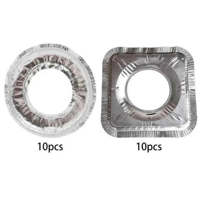 10pcs Reusable Aluminum Foil Stove Top Covers - High Temperature Resistant Burner Protectors for Easy Cleaning
