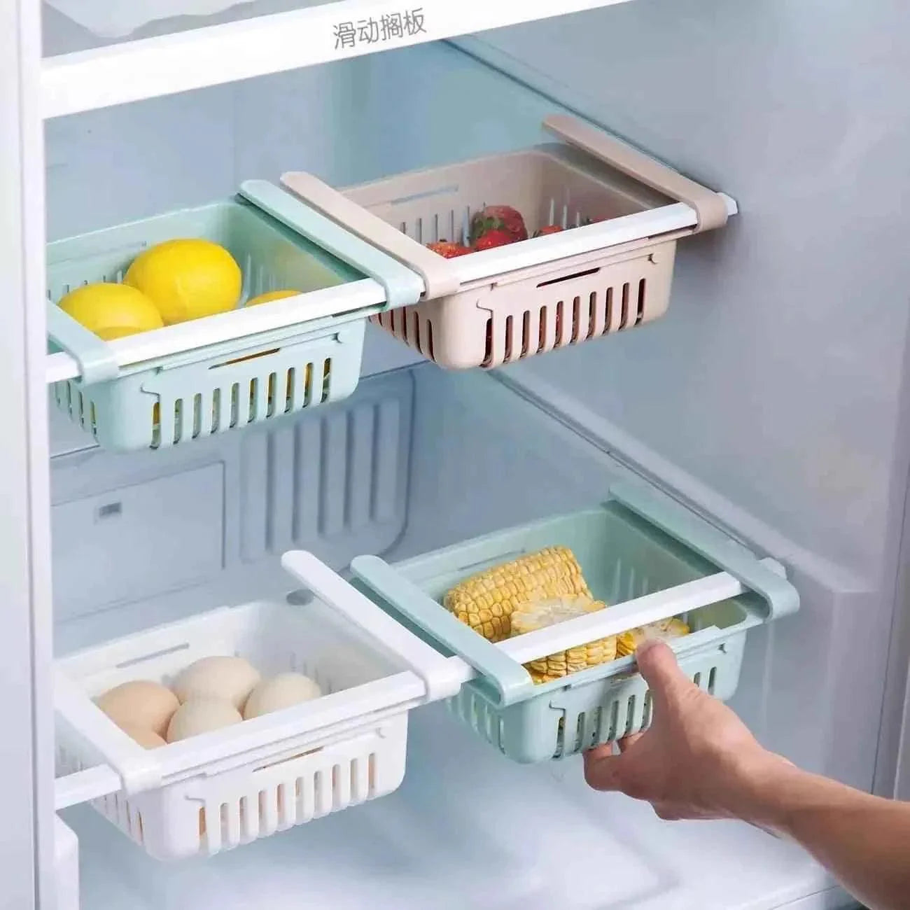 Stretchable Fridge Basket for Organized Storage and Freshness