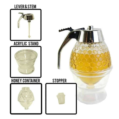 Transparent Honey Dispenser for Easy Pouring and Storage in Acrylic