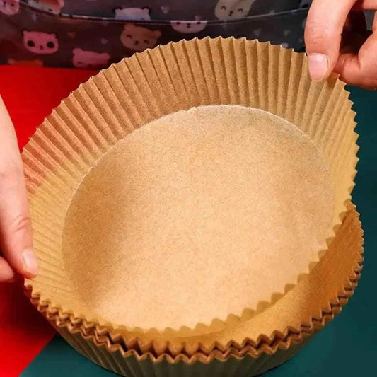 50-Pack Air Fryer Liners - Non-Stick Parchment Paper for Healthy Cooking, Oil-Proof and Perfect for Air Frying