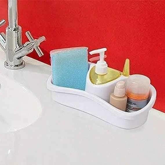 3 In 1 Dish Soap Dispenser with Sponge Holder - Kitchen Organizer for Easy Cleaning