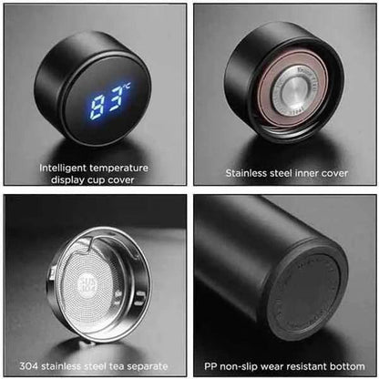 500ML LED Temperature Display Water Bottle - Stainless Steel Insulated Flask