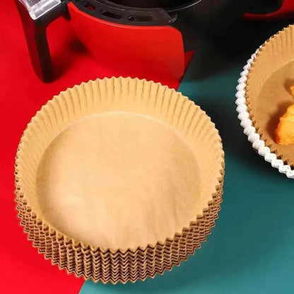 50-Pack Air Fryer Liners - Non-Stick Parchment Paper for Healthy Cooking, Oil-Proof and Perfect for Air Frying