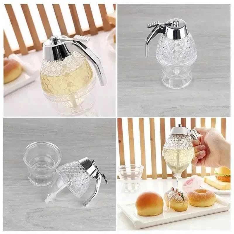 Transparent Honey Dispenser for Easy Pouring and Storage in Acrylic