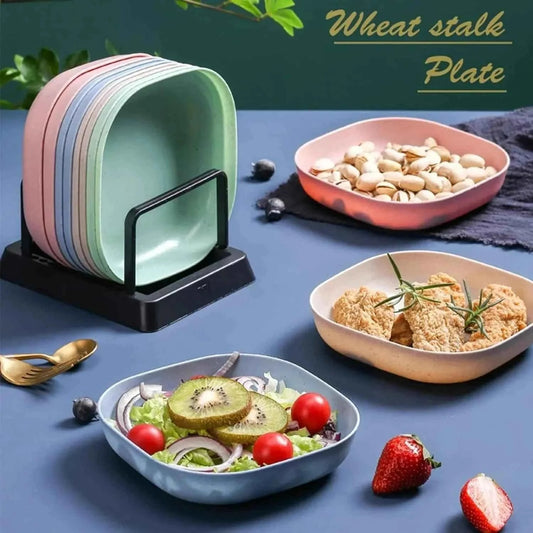 10Pcs Multi-Function Spit Bone Dish Set - Food Grade Plastic Round & Square Garbage Plates for Dining Table