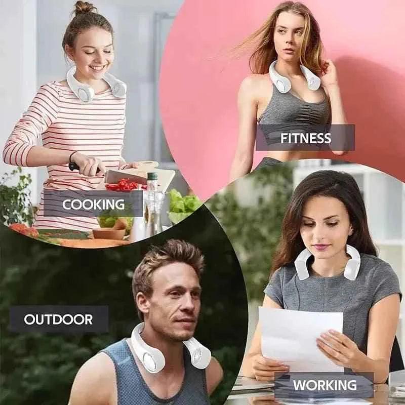 Portable Neck Fan for Summer Travel and Outdoor Sports - Mini Air Cooler Conditioner