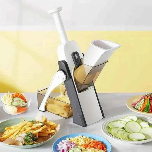 5 in 1 Manual Vegetable Cutter - Versatile Kitchen Tool for Slicing, Dicing, Chopping, and Julienne