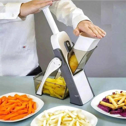 5 in 1 Manual Vegetable Cutter - Versatile Kitchen Tool for Slicing, Dicing, Chopping, and Julienne