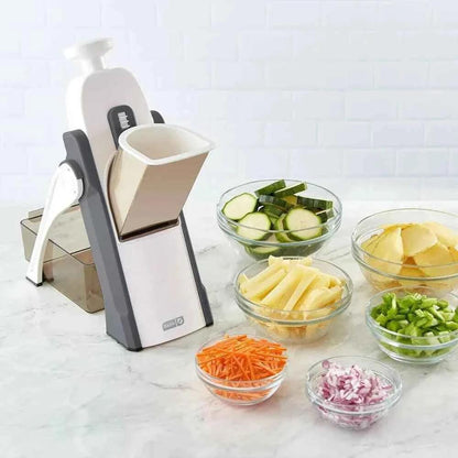 5 in 1 Manual Vegetable Cutter - Versatile Kitchen Tool for Slicing, Dicing, Chopping, and Julienne