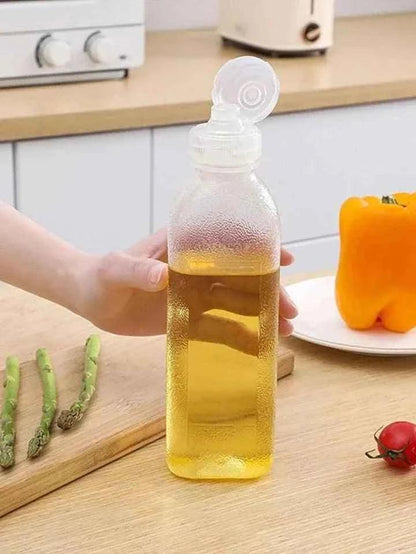 500ML Transparent Oil Bottle - Durable and Refillable Plastic Container
