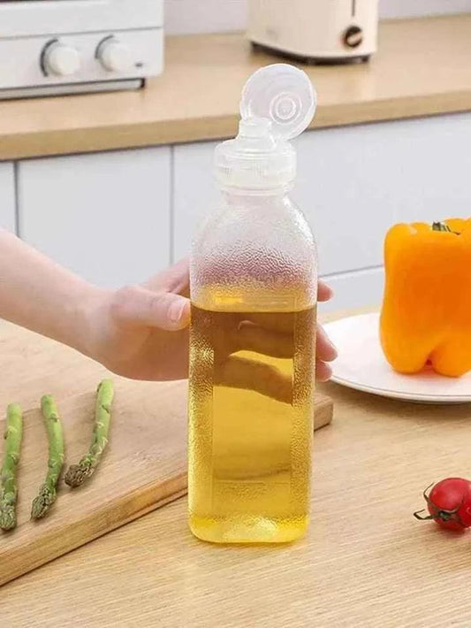 500ML Transparent Oil Bottle - Durable and Refillable Plastic Container