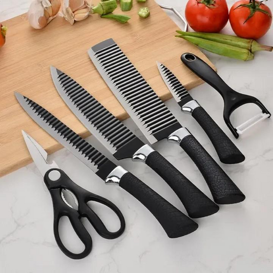6-Piece Kitchen Knife Set with Peeler