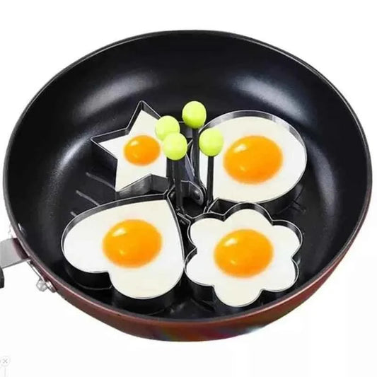 4pcs Stainless Steel Egg Moulds Set for Perfect Shaped Eggs