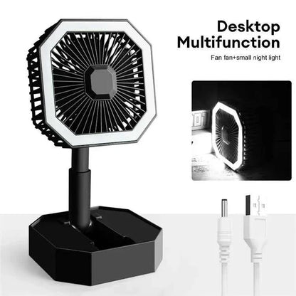 USB Rechargeable Mini Fan with LED Light