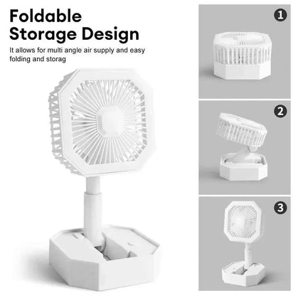 USB Rechargeable Mini Fan with LED Light