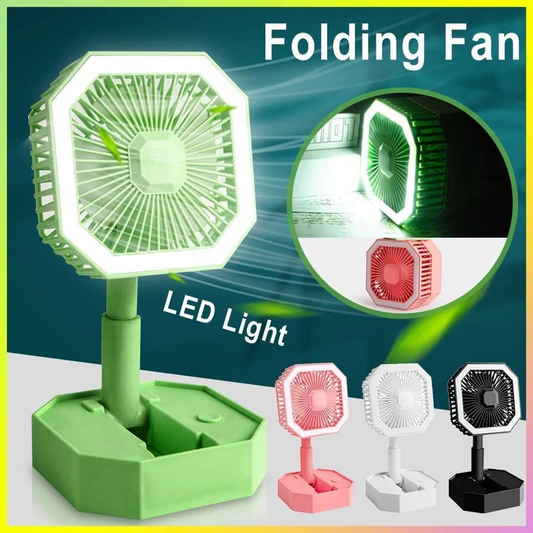 USB Rechargeable Mini Fan with LED Light